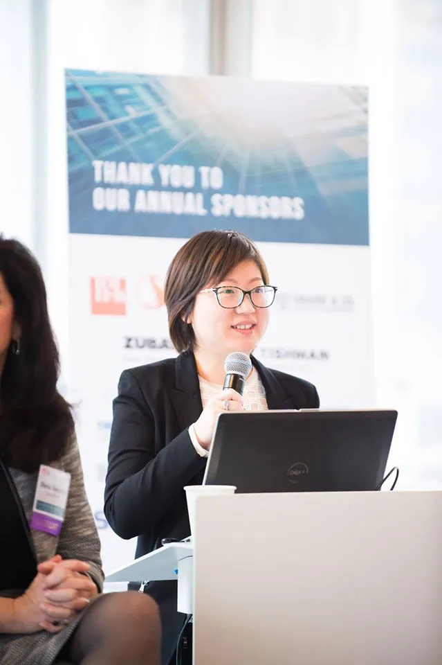 Kim Chen, associate director for project management, speaking at an industry panel on Jan. 24, 2017.