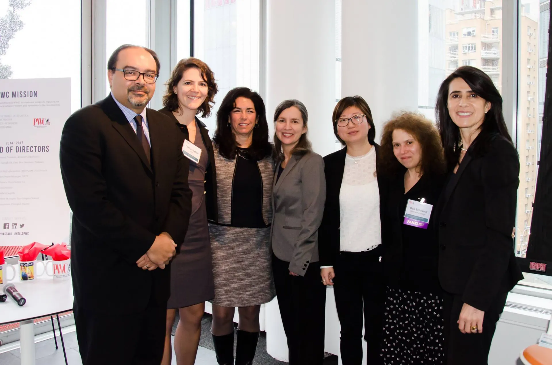 Panel of speakers at Professional Women in Construction event on higher education construction