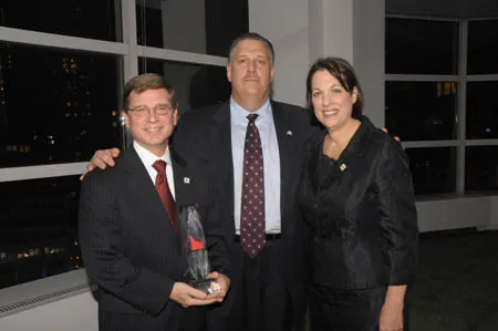 From left, Joe Ienuso, Facilities Executive Vice President; Gary LaBarbera, President of Building & Construction Trades Council of New York; Sandra Wilkin, President of Women's Builders Council