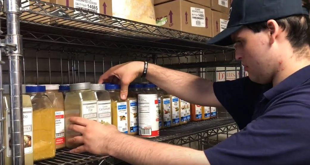 Andy working at Columbia Dining