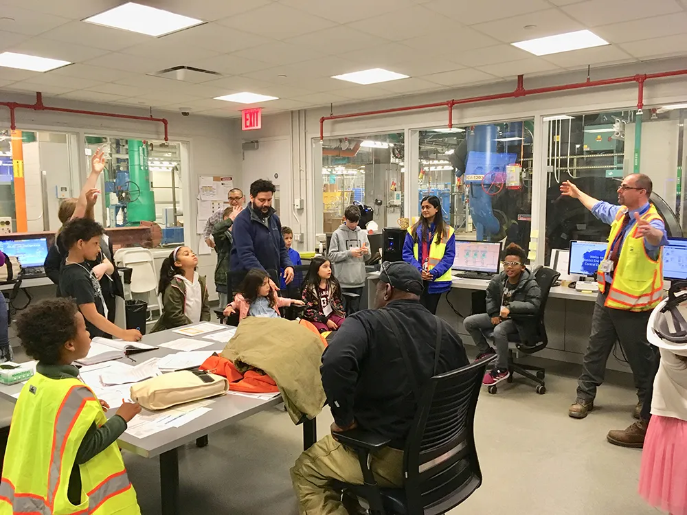 The children received a tour of the control room of the Central Energy Plant that provides chilled water, high-pressure steam, and electricity for Columbia’s Manhattanville campus.