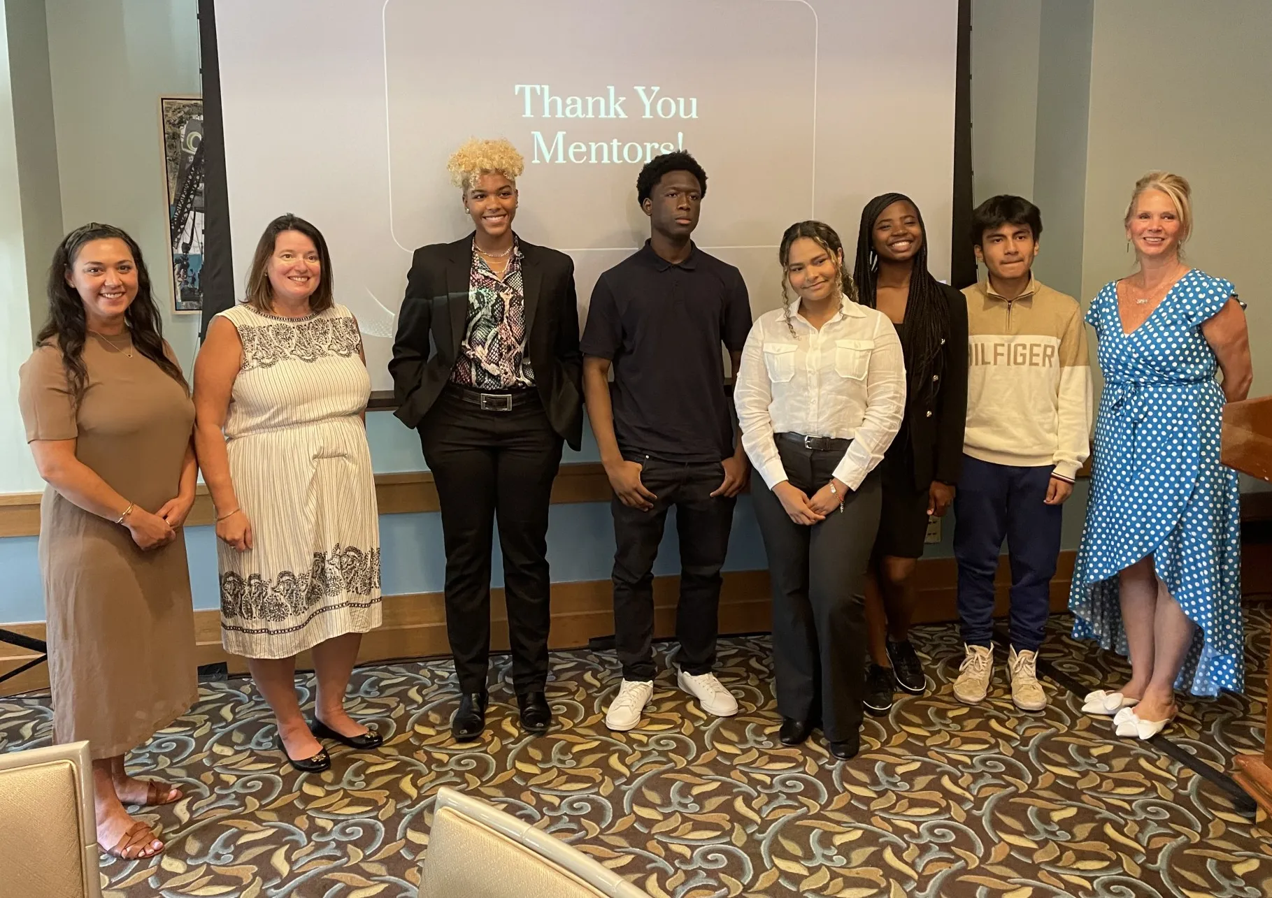 high school interns pose with CUFO HR managers