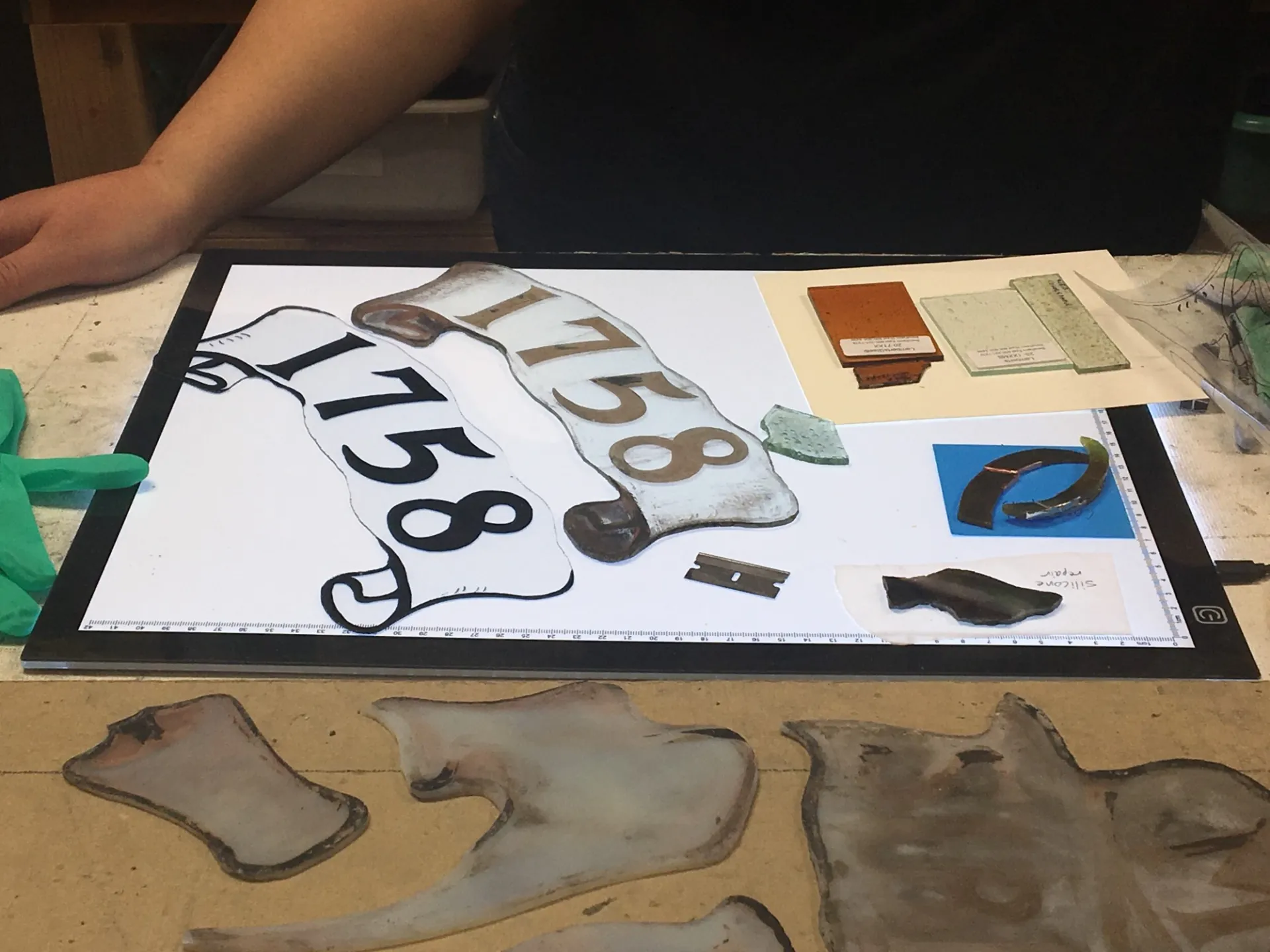 The stained-glass windows from the dome have traveled to a restoration studio for cleaning and repairs. 
