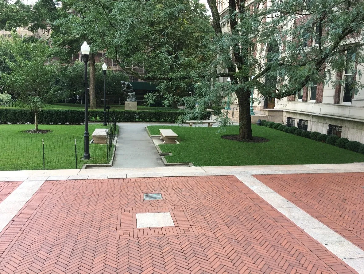 Philosophy/Kent lawn after: In addition, three new benches were also added to the area
