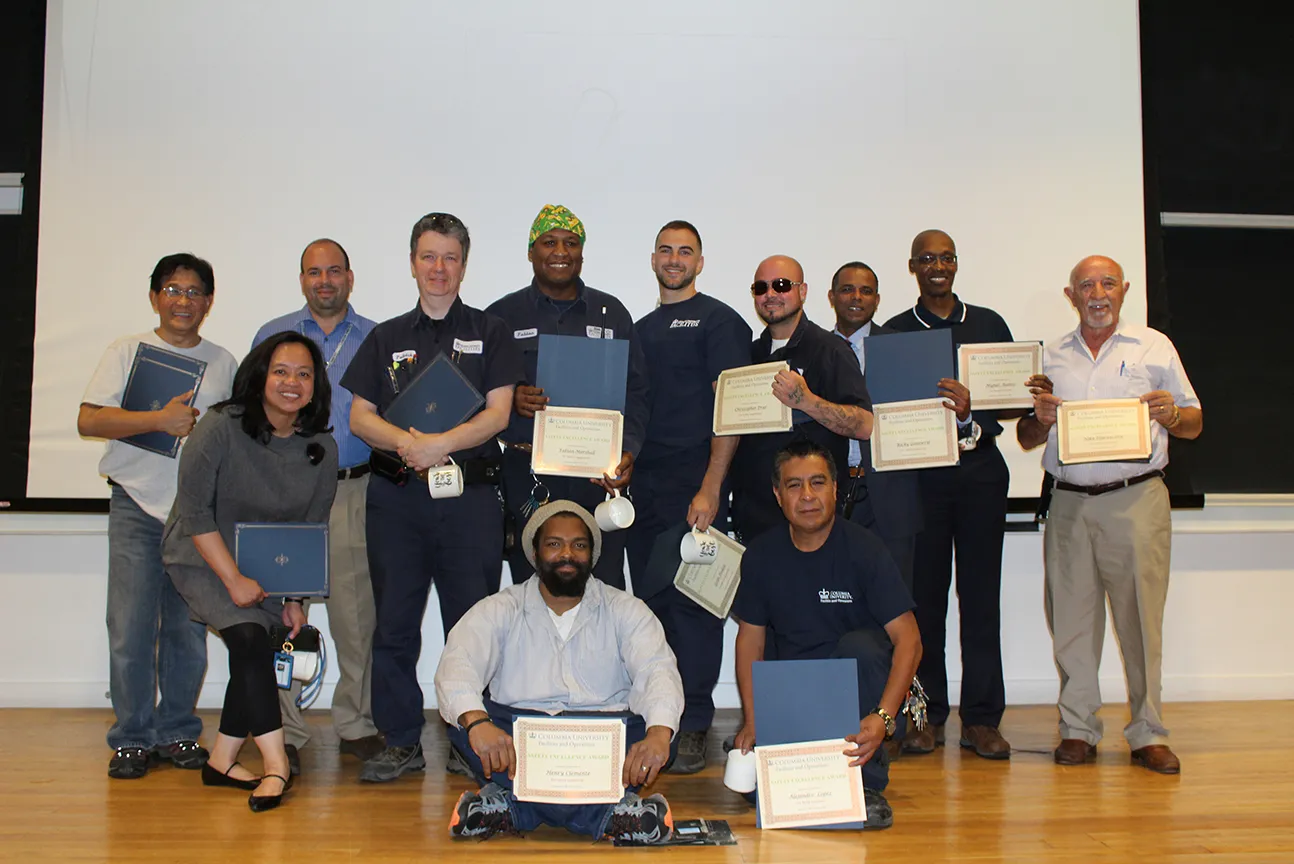 Honorees at the Safety Excellence Awards Ceremony at the Morningside Campus