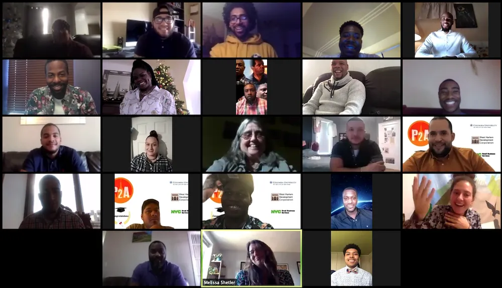 screenshot of twenty-three people on Zoom