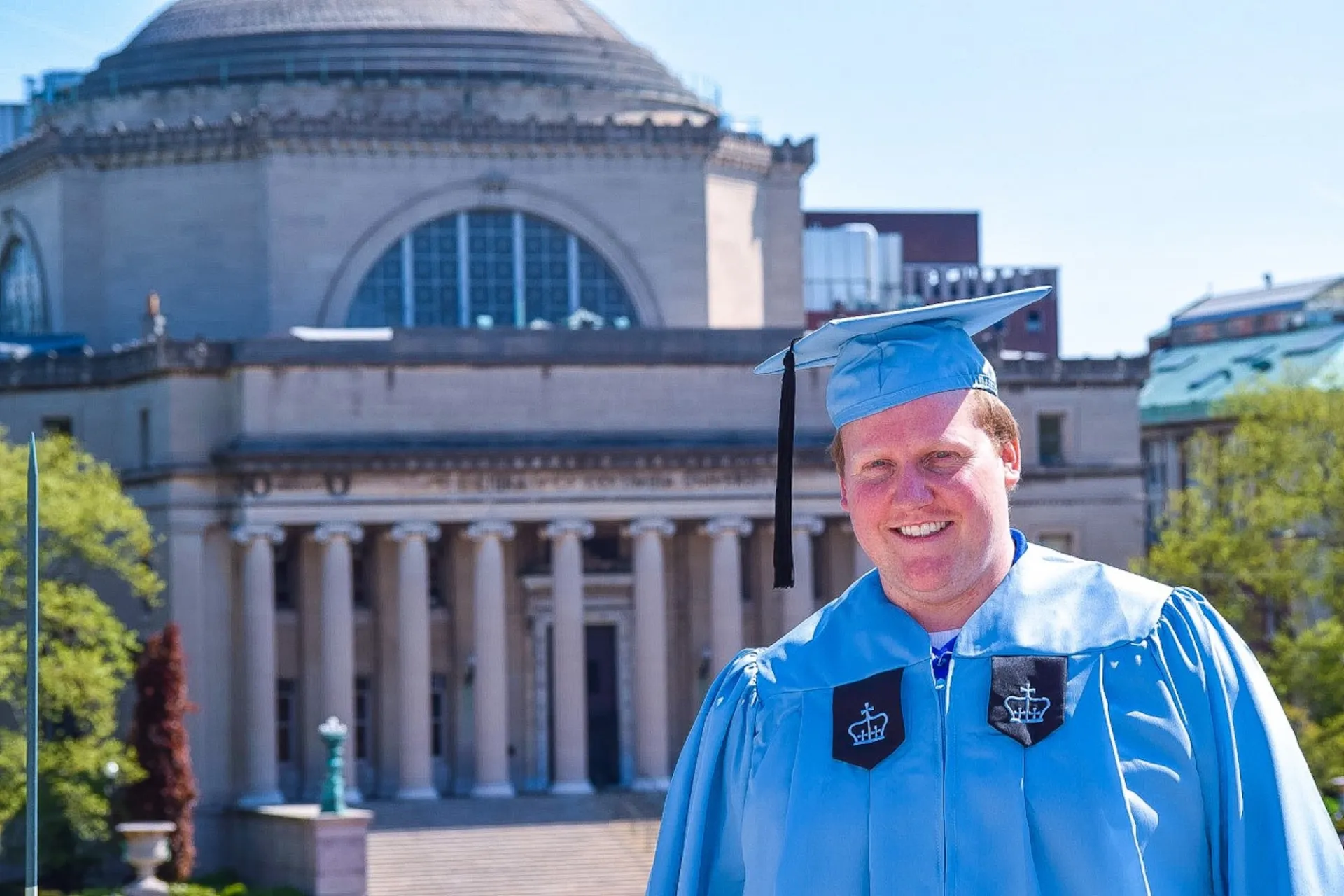 CUFO 2020 Grad with Columbia cap and gown