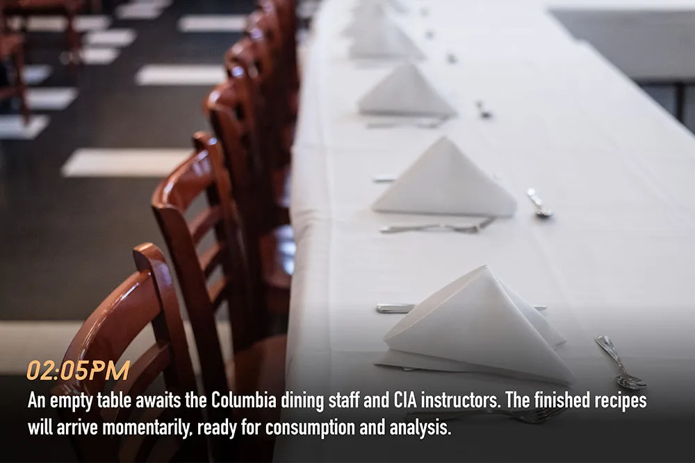 An empty table awaits
