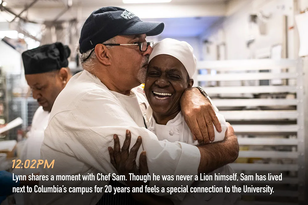 Lynn shares a moment with Chef Sam