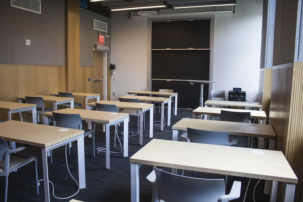 Classroom with blackboard