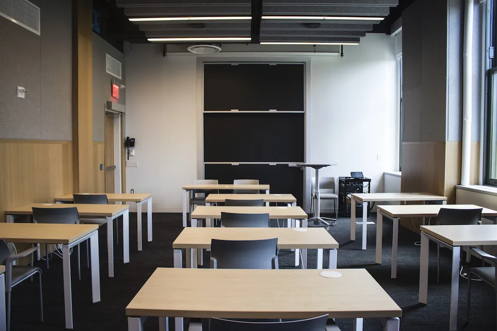 Classroom with blackboard