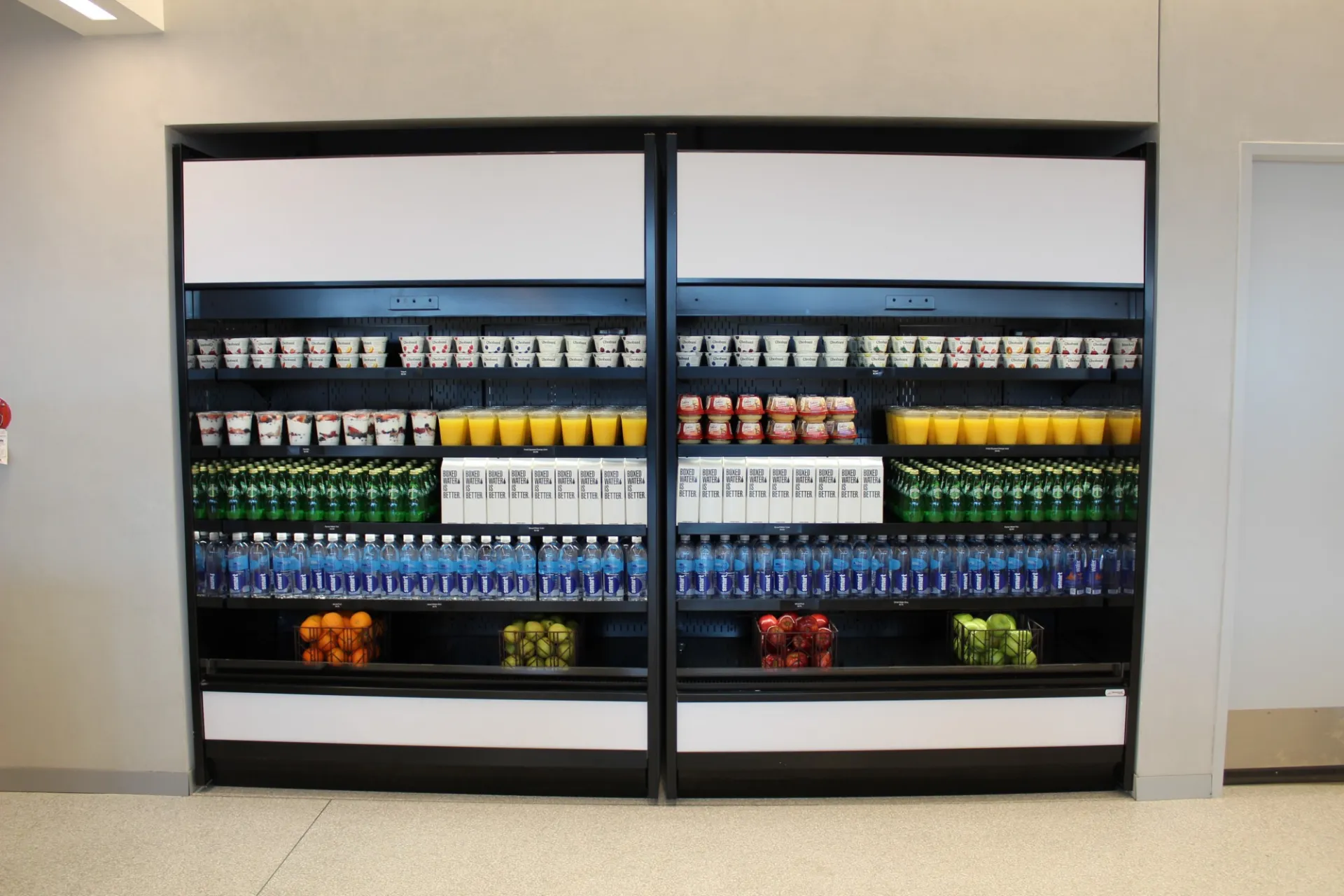 To-go snacks, fruit, and beverages