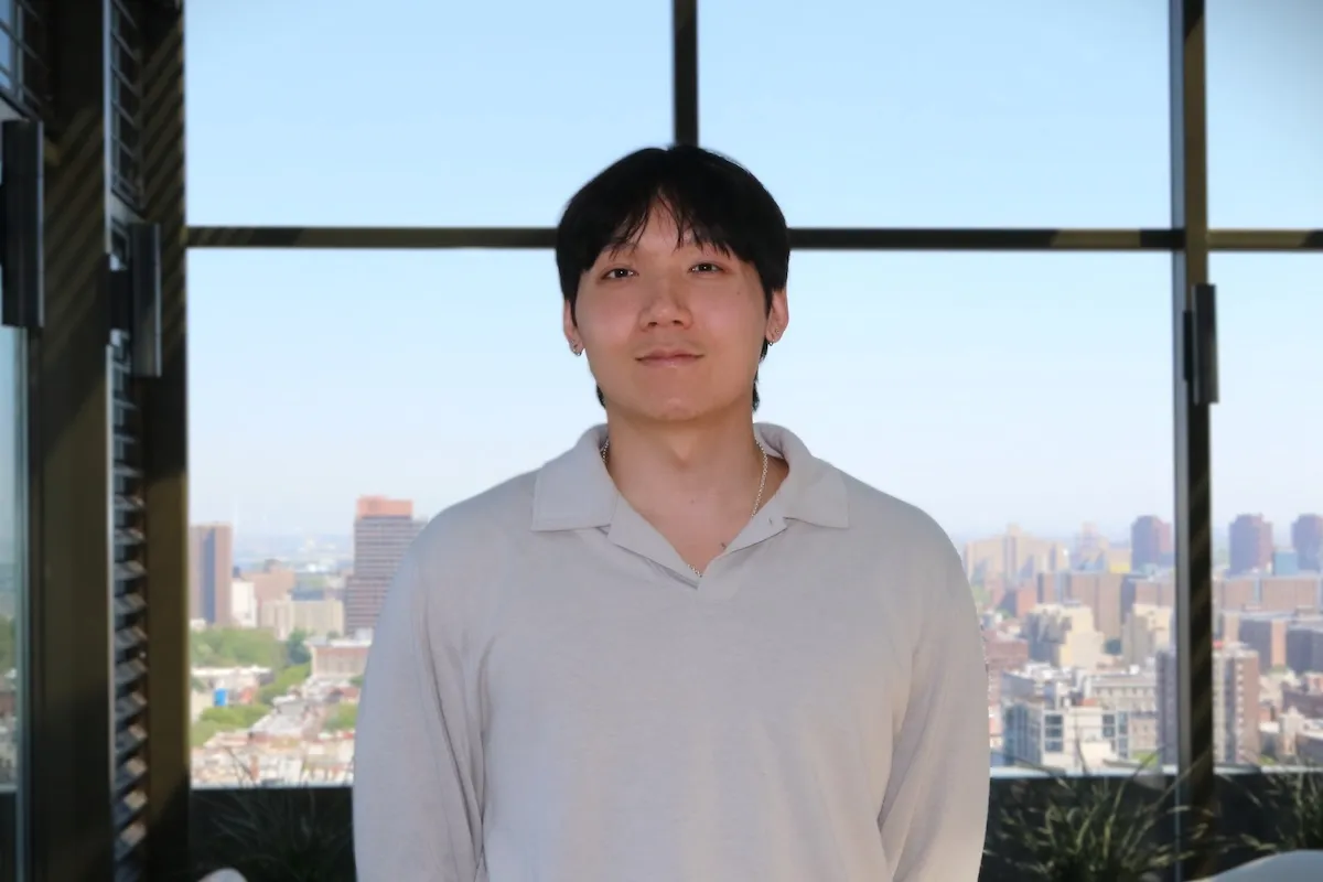 Photo of Tim Cheng on 16th Floor of Butler Hall