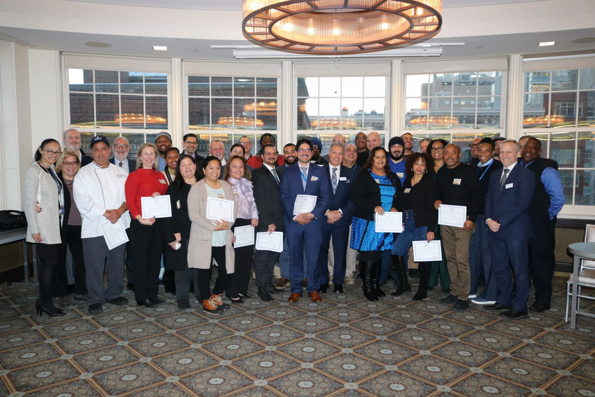 Facilities and Operations employees who celebrated 10 years posing with CUFO administration and senior leadership