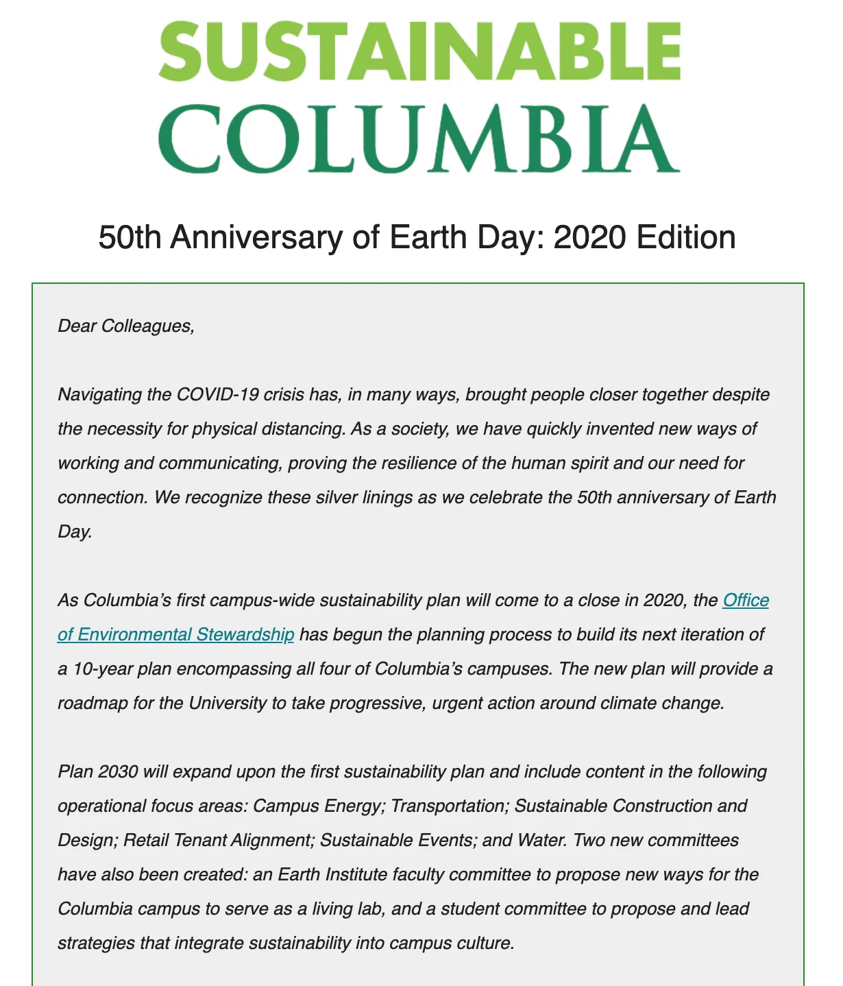 screenshot from sc newsletter
