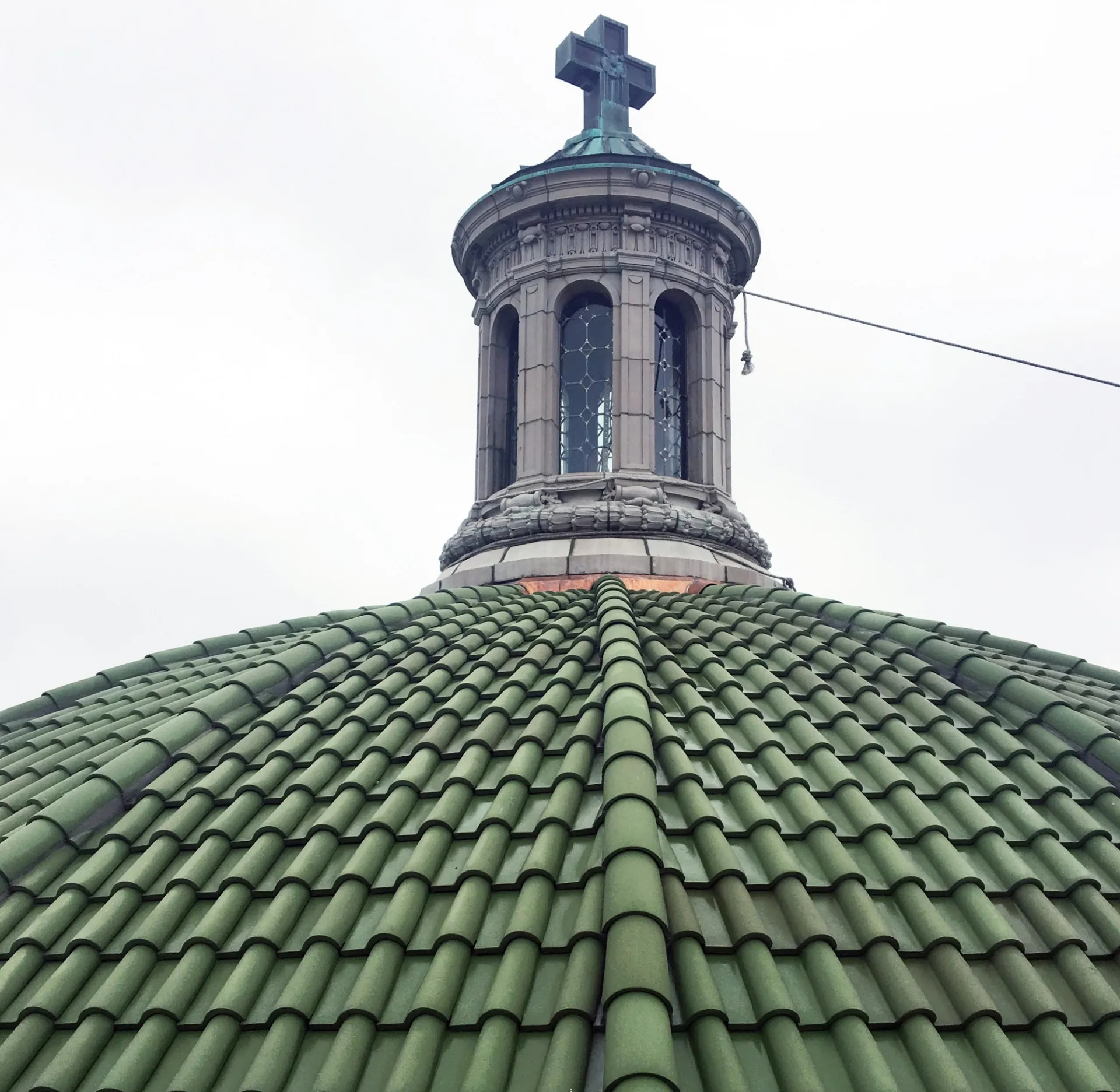 The new roof on the St. Paul’s Chapel upper dome.