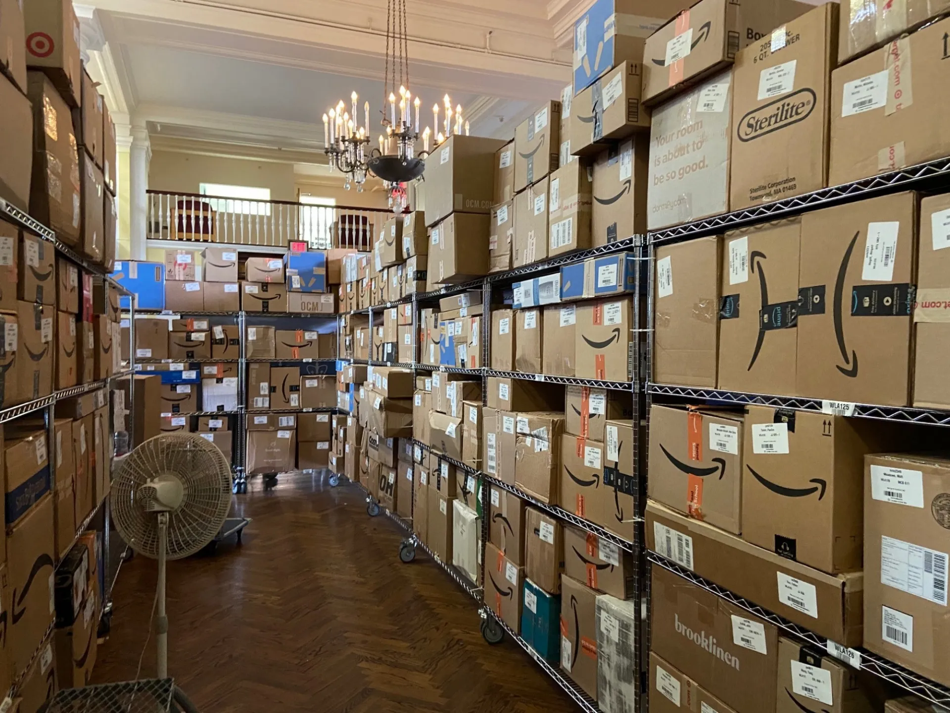 The pre-delivery program yields so many packages that satellite locations are activated for overflow storage.