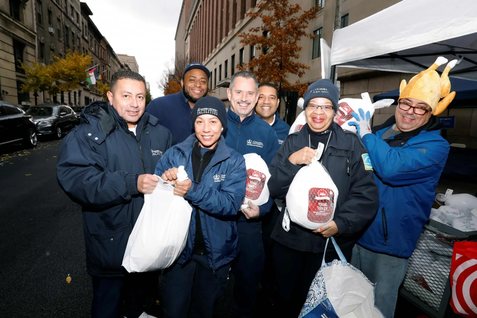 Chef Mike (far right, Columbia Dining) with members of Facilities and Operations