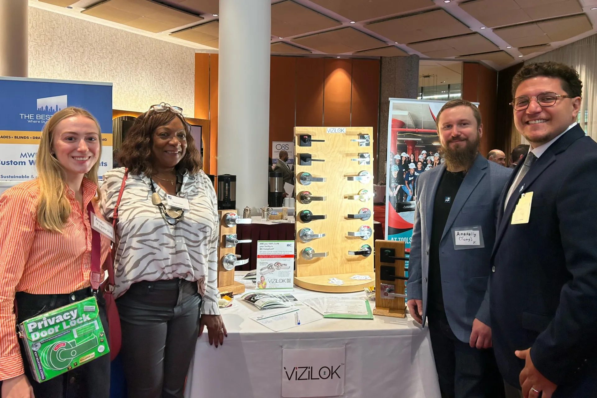 Tanya Pope, AVP of University Supplier Diversity, stands with Vizilok, a CU Grow participant.