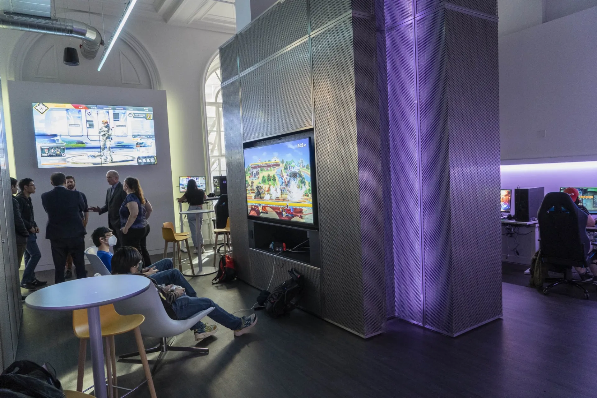 Ambient LED lighting in the room provides for an immersive playing experience. Photo by Barbara Alper 