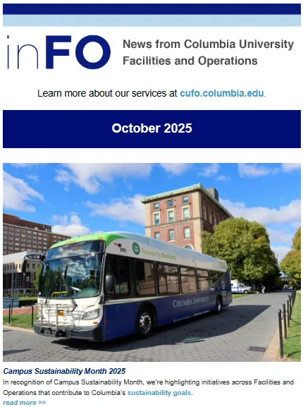 Screenshot of October 2025 inFO newsletter