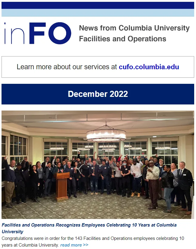 A screenshot of December 2022 e-Newsletter.