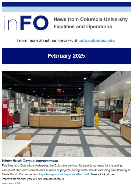 Screenshot of February 2025 inFO newsletter
