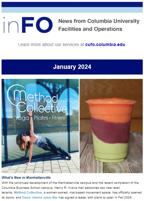 Screenshot of January 2024 inFO Newsletter.