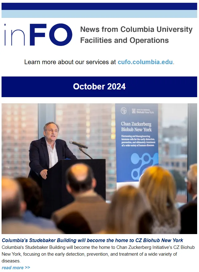 Screenshot of October 2024 inFO newsletter