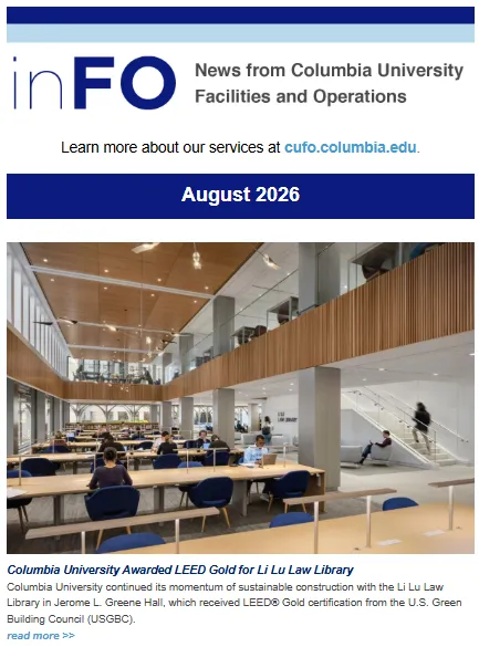 Screenshot of August 2026 inFO newsletter