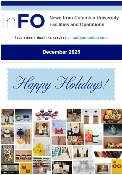 Screenshot of December 2025 inFO newsletter