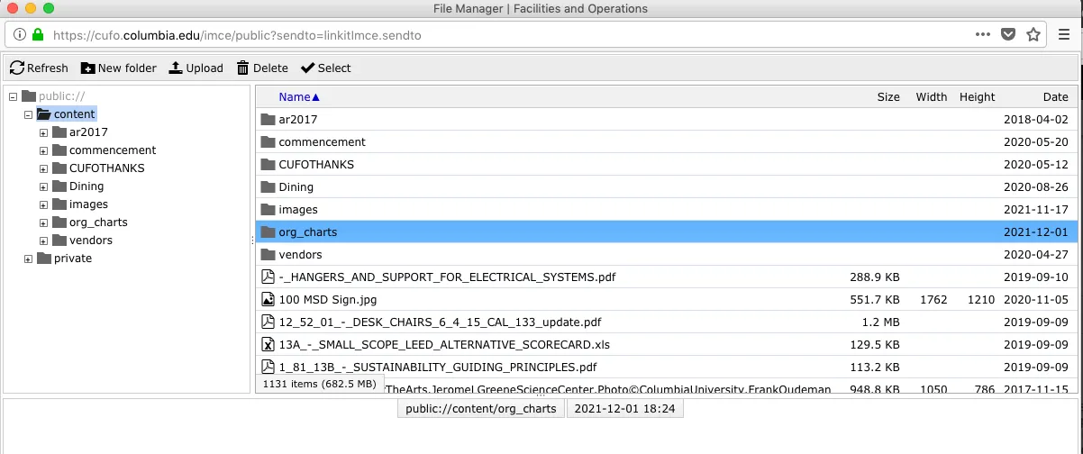 Screenshot of process step