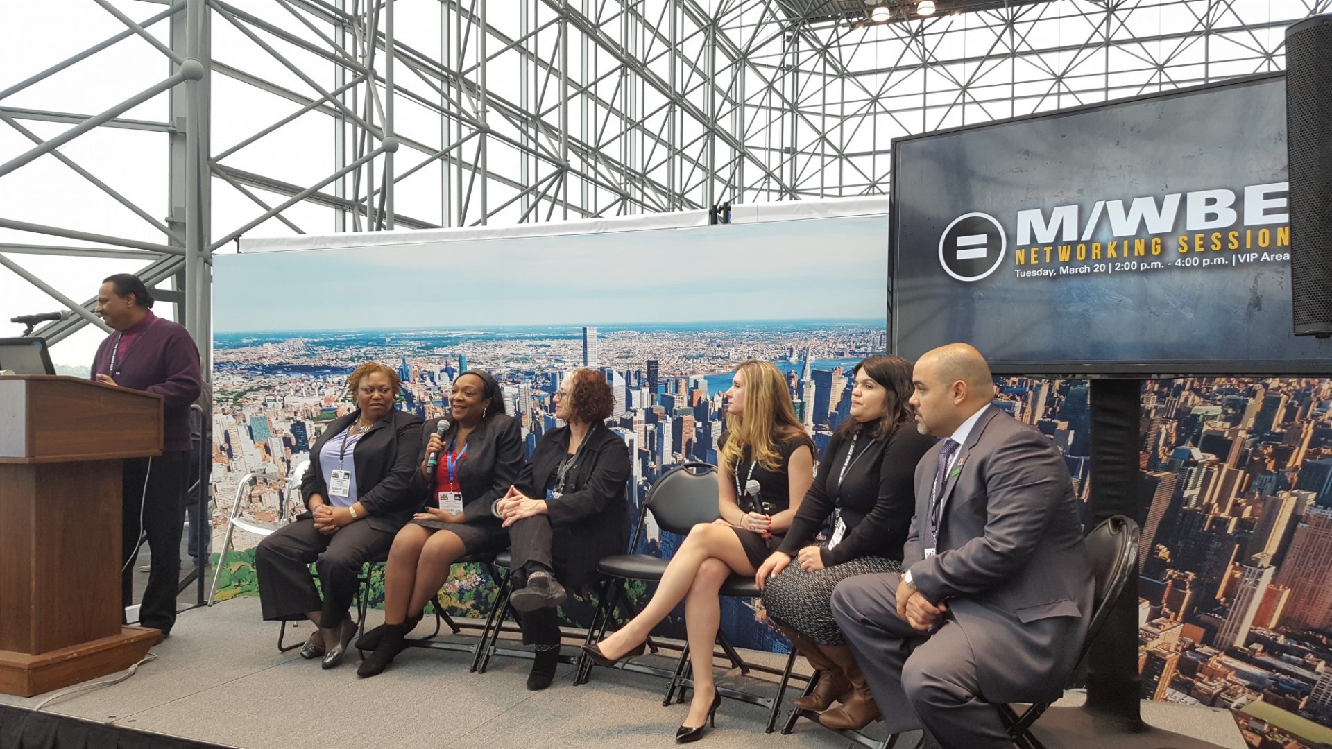 Tanya Pope, second from left, at New York Build Tanya Pope, second from left, at New York Build