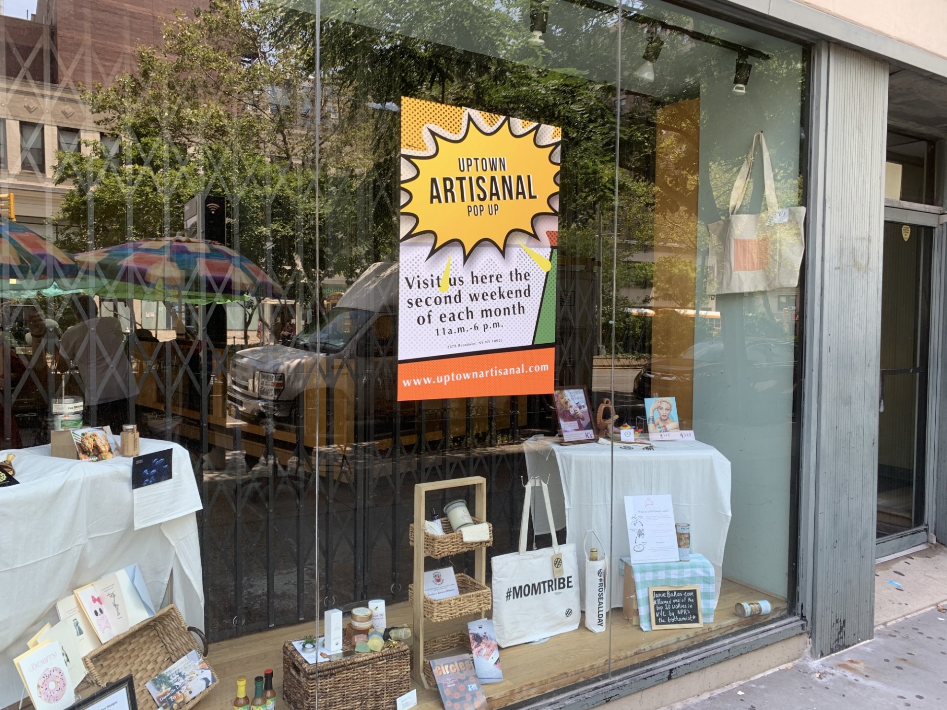 Window display for pop-up market