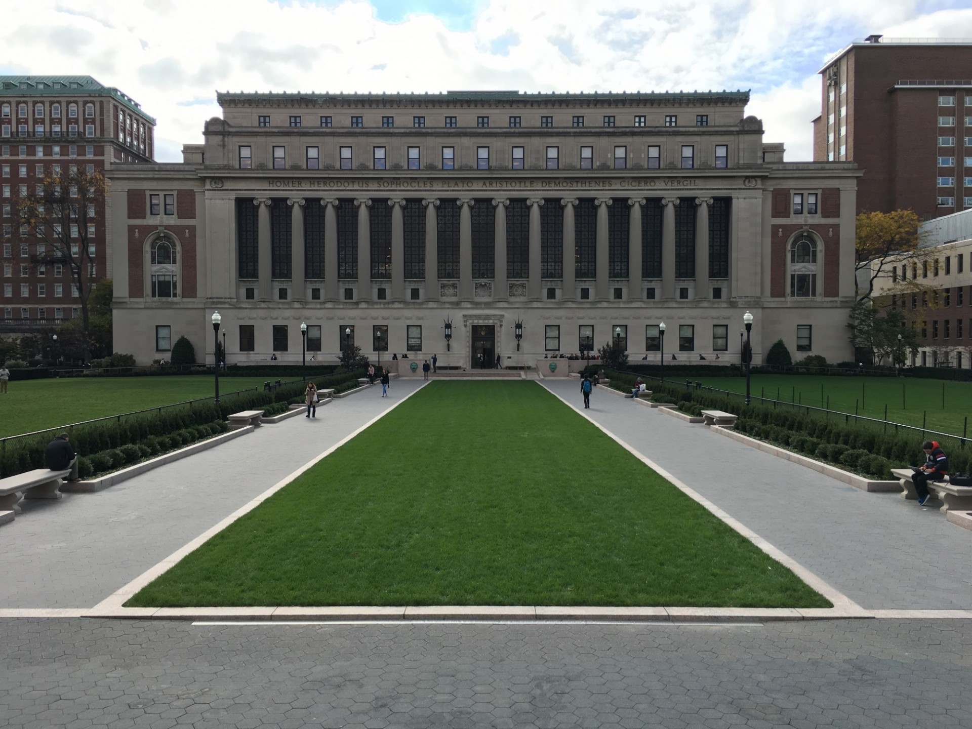 A view of the restored Butler Lawn and Plaza, taken from the Sundial.