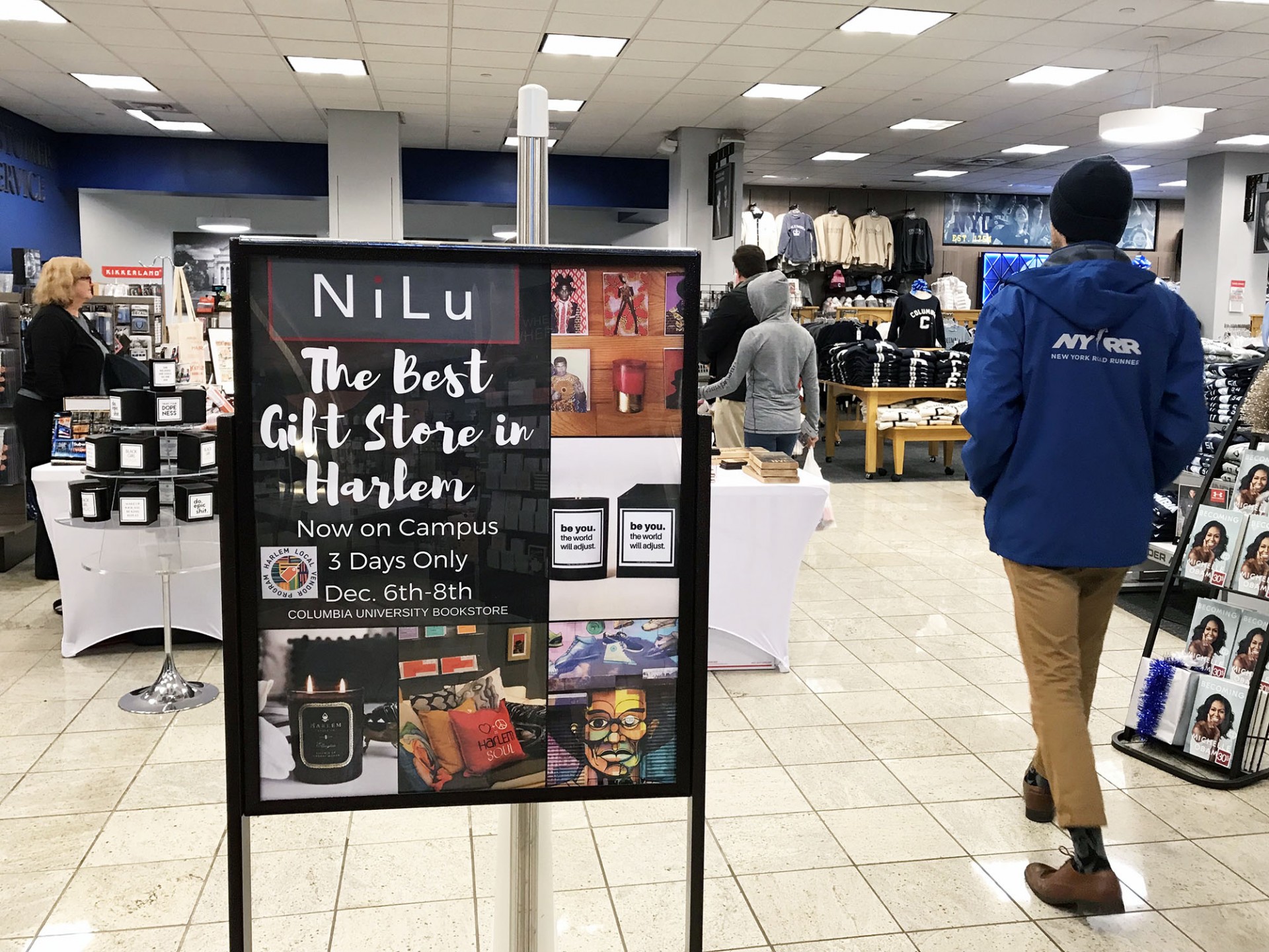 NiLu sign at Bookstore entrance