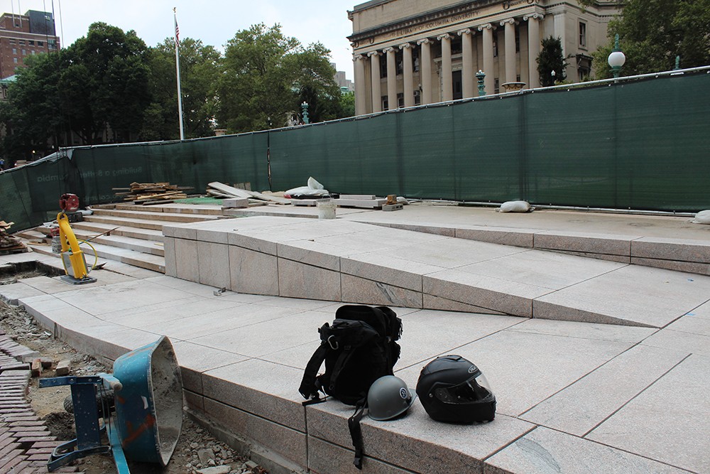Granite installation is complete on the Low Plaza accessibility ramp, and the adjacent steps are currently being replaced. Granite installation is complete on the Low Plaza accessibility ramp, and the adjacent steps are currently being replaced.