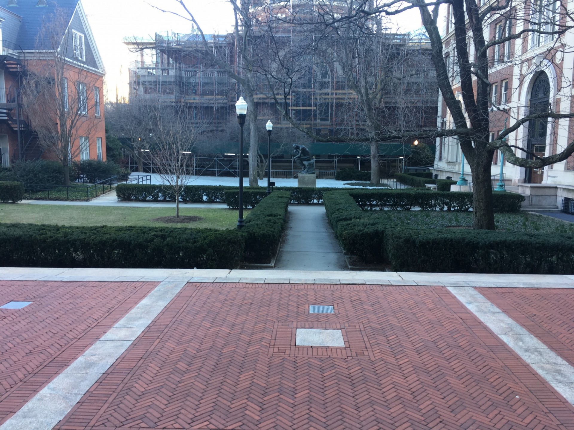 Philosophy/Kent lawn before: The lawn area was enlarged by replacing an ivy ground cover with grass