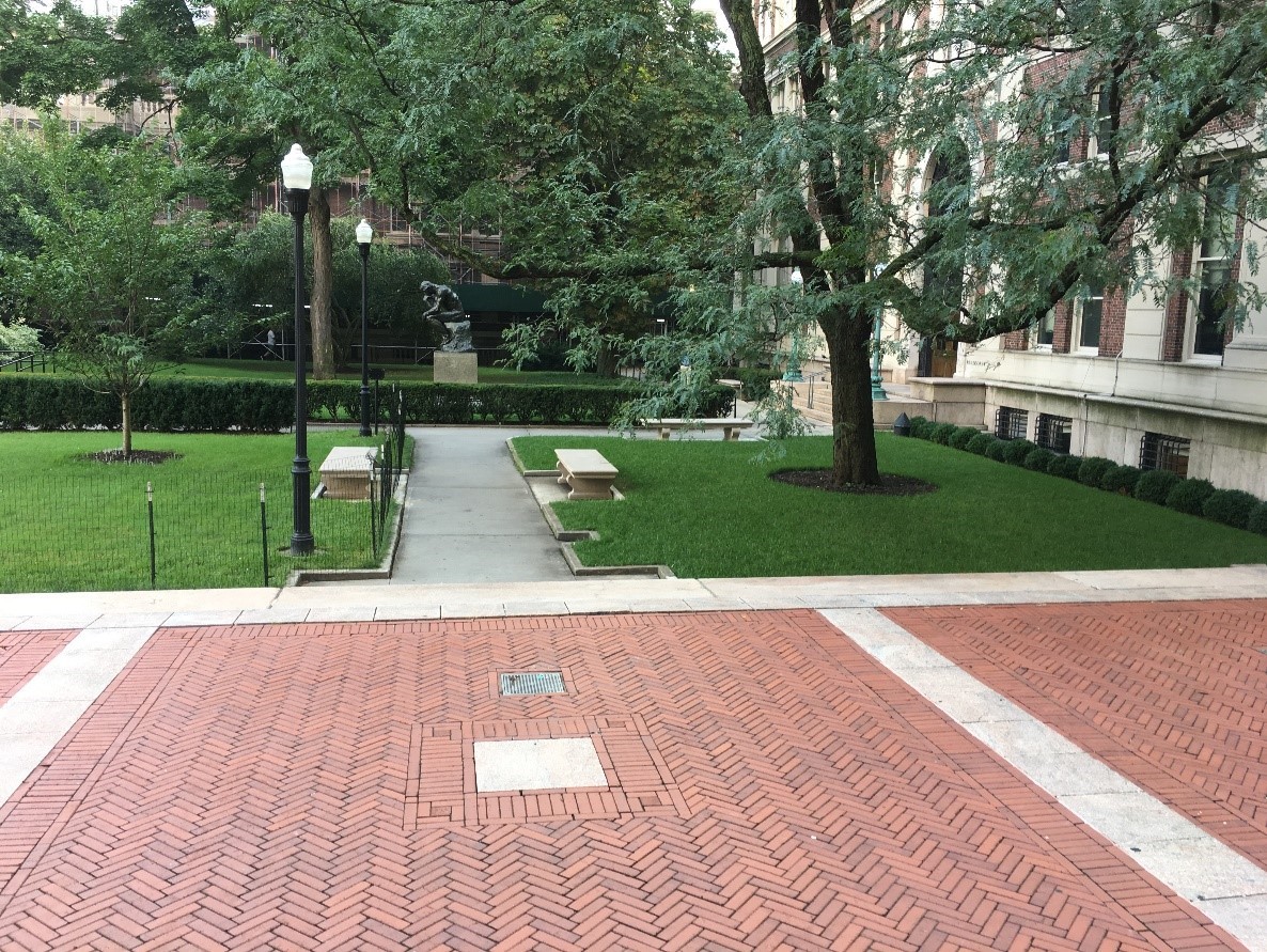 Philosophy/Kent lawn after: In addition, three new benches were also added to the area