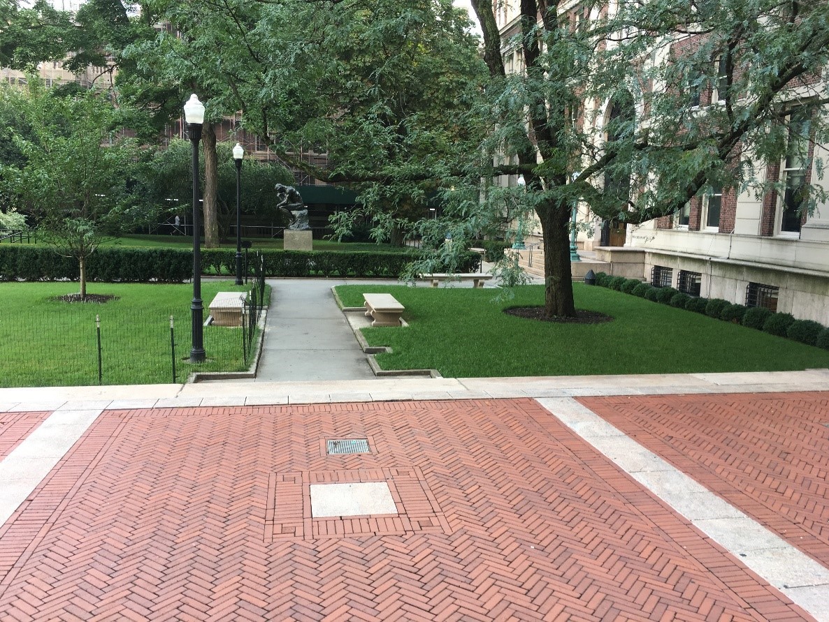 Philosophy/Kent lawn after: In addition, three new benches were also added to the area Philosophy/Kent lawn after: In addition, three new benches were also added to the area
