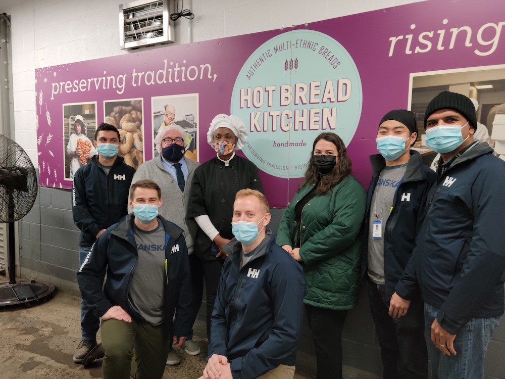 Facilities and Operations deliver 150 pre-Thanksgiving meals to local senior homes prepared at Hot Break Kitchen.