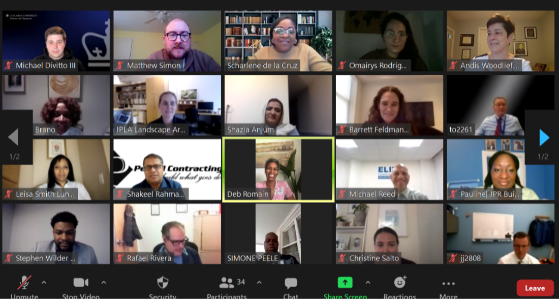 screenshot of CU Grow procurement event on Zoom