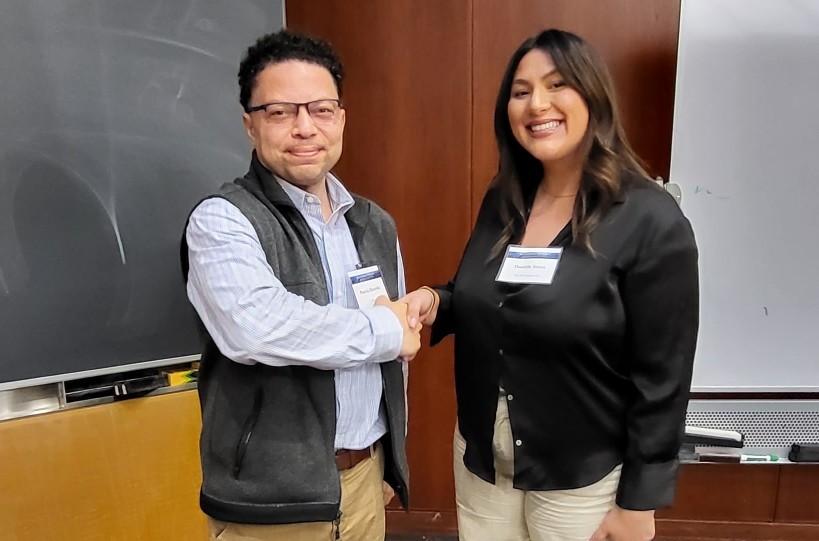 Expert Coach Patrick Danville welcomes new CU Grow participant Danielle Iturra, CEO of Vista Renovations LLC