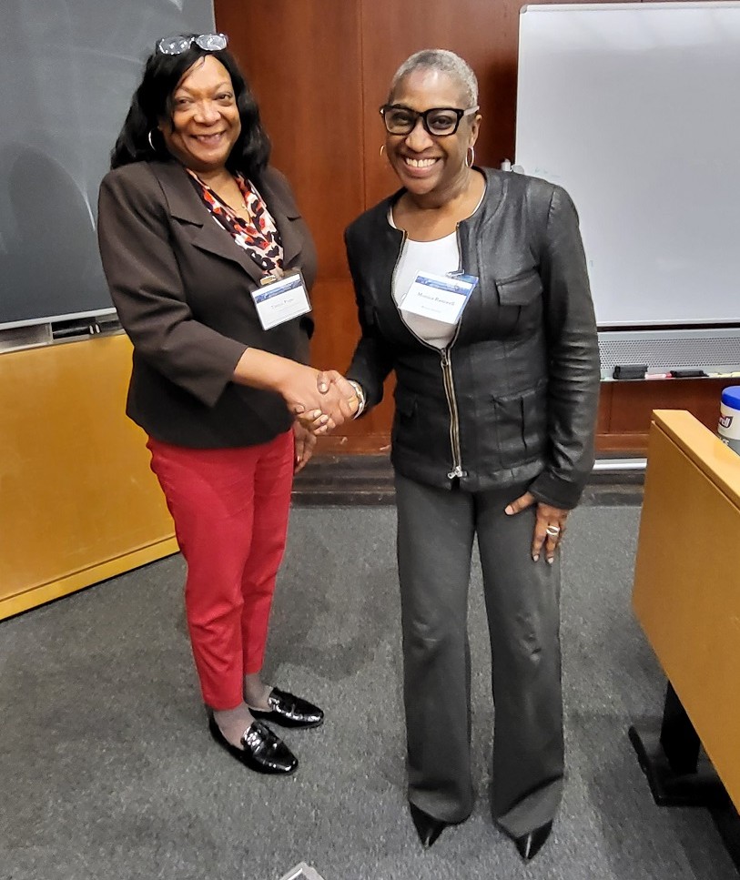 AVP of University Supplier Diversity Tanya E. Pope and Monica Barnwell, Vice President of Beacon Interiors, LLC.