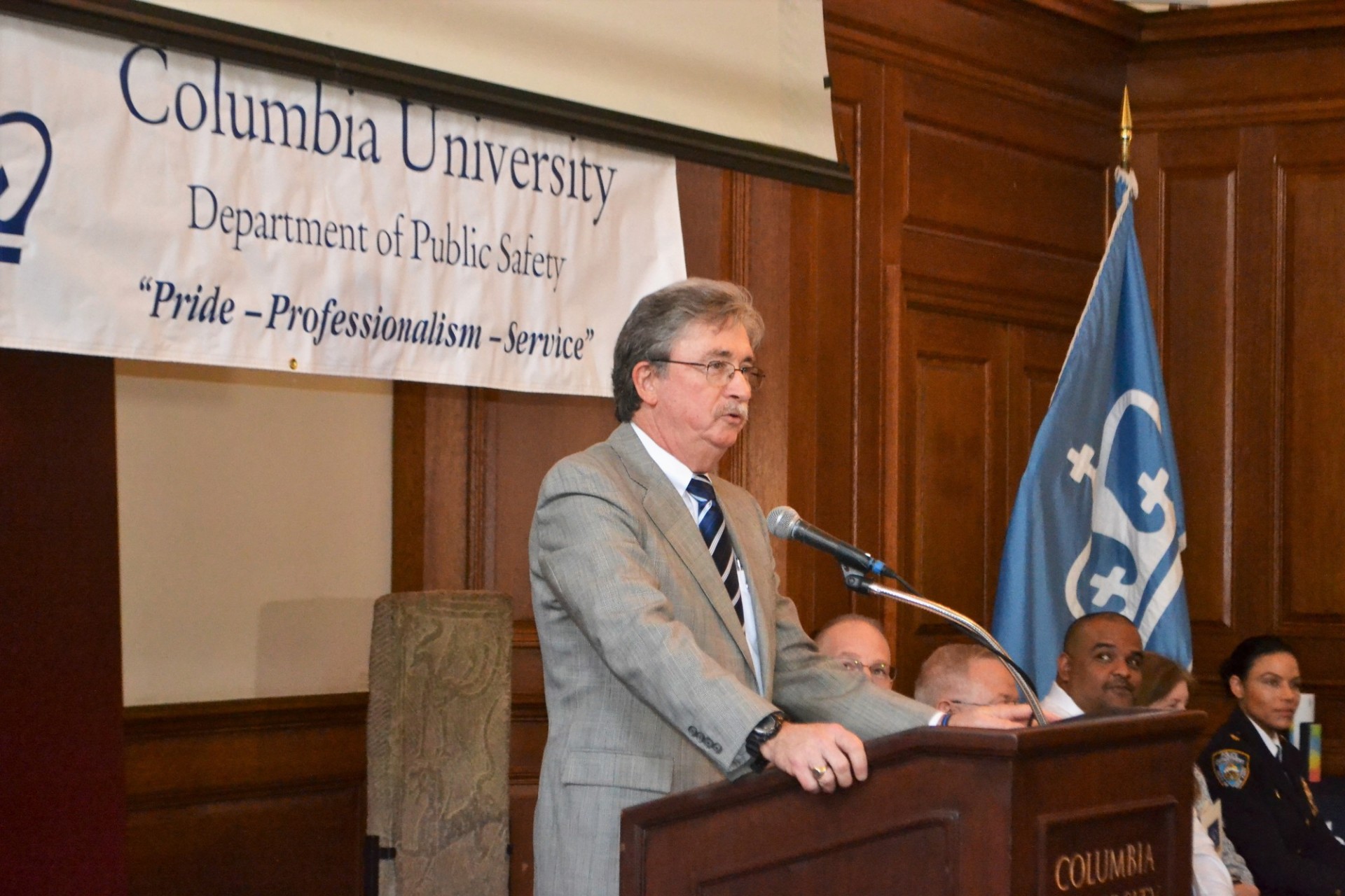 Vice President James McShane addresses the crowd. Vice President James McShane addresses the crowd.