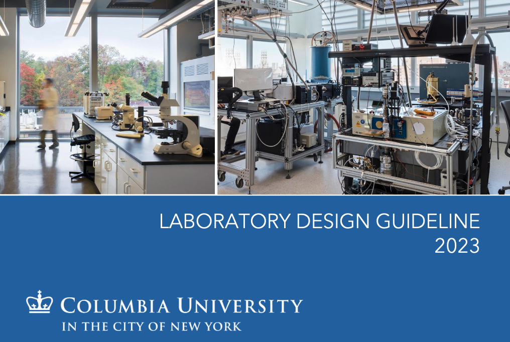 A screenshot of the new Laboratory Design Guideline, with two pictures of renovated labs.