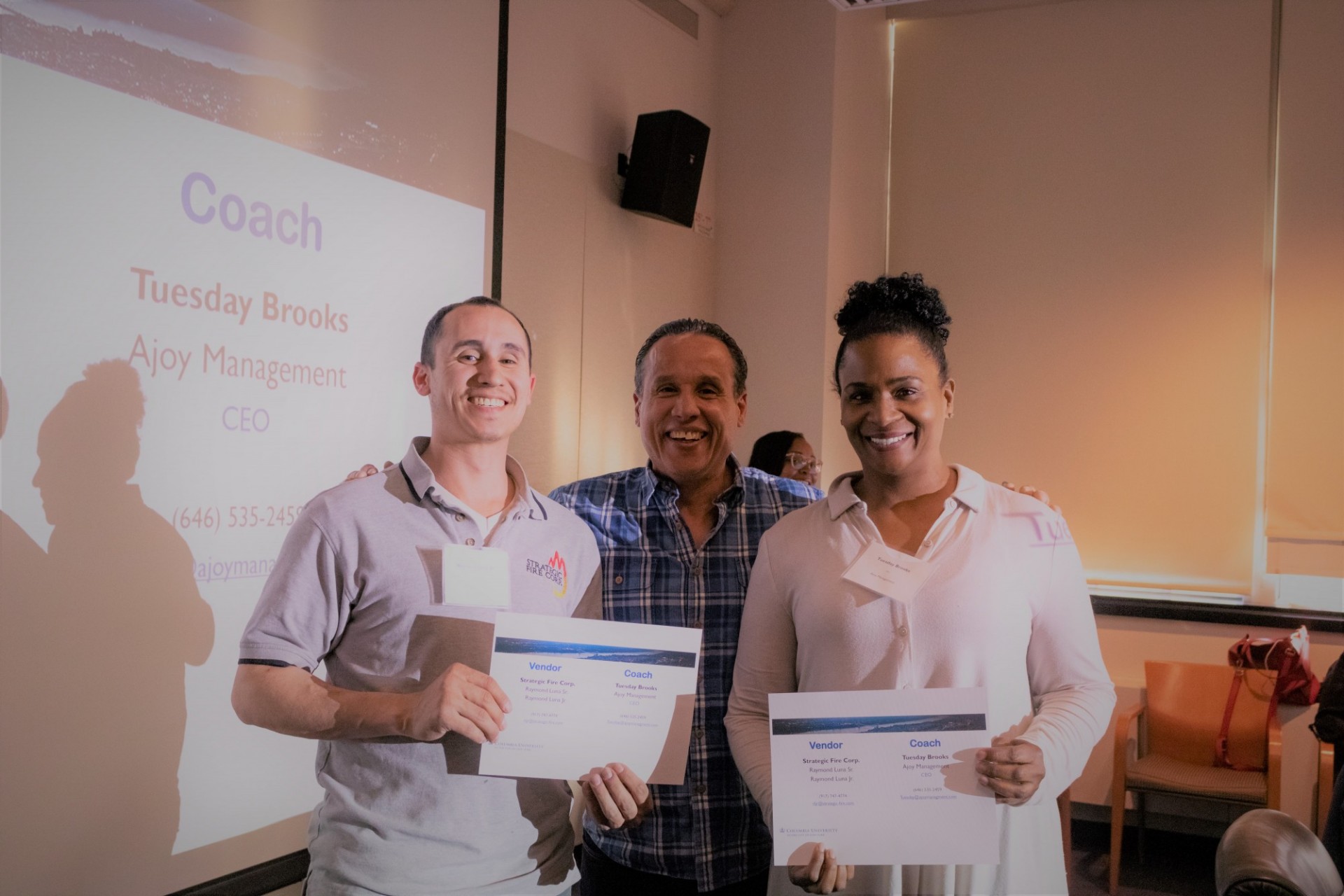 Tuesday Brooks, CU Grow Coach with Raymond Luna, Sr. and Raymond Luna, Jr., CEO & VP of Strategic Fire Corp. Tuesday Brooks, CU Grow Coach with Raymond Luna, Sr. and Raymond Luna, Jr., CEO & VP of Strategic Fire Corp.
