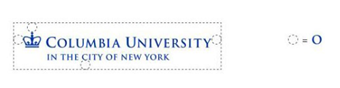 Image of the Columbia University logo showing the spacing requirements.