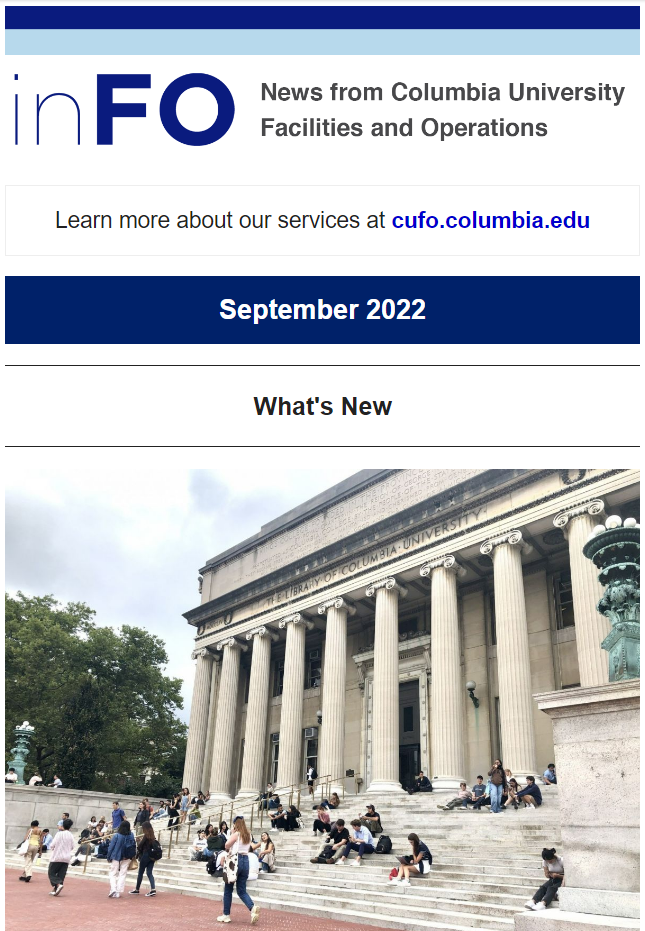 Screenshot of September 2022 inFO newsletter.