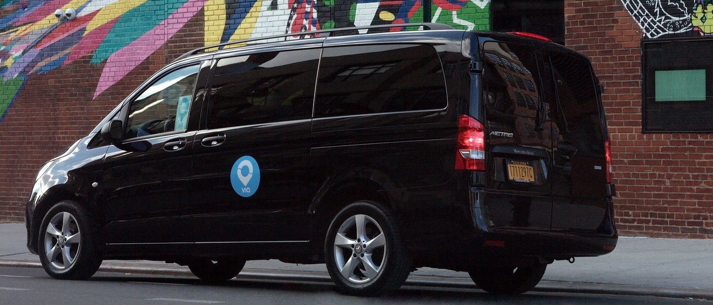 black Via minivan